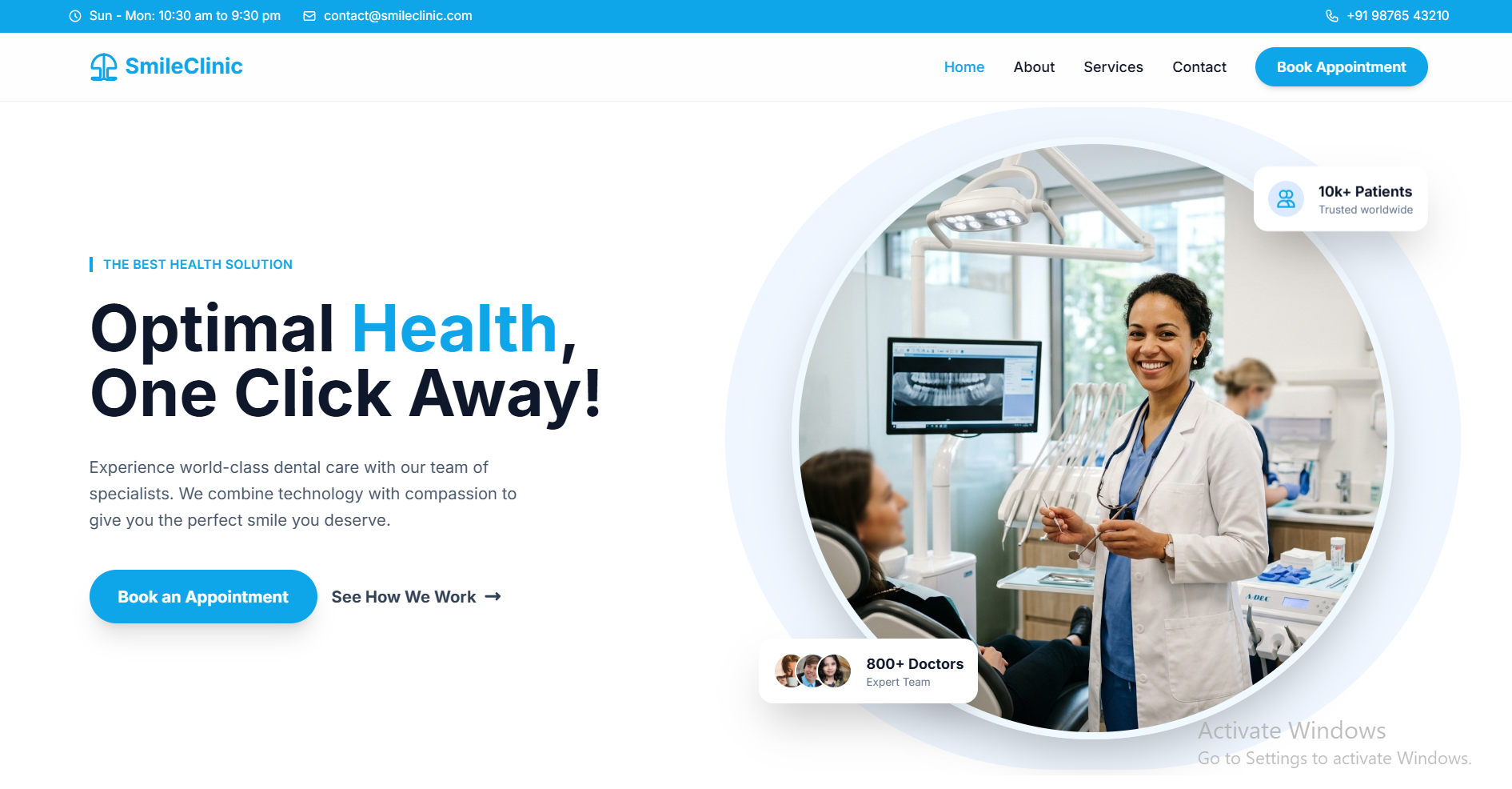 SmileClinic Website with Appointment Booking